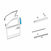 OEM 2010 Lexus RX450h Moulding, Front Door Window Frame, Rear LH Diagram - 75756-0E020