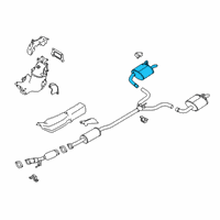 OEM 2020 Nissan Altima Exhaust Muffler Assembly Diagram - 20100-6CA0A