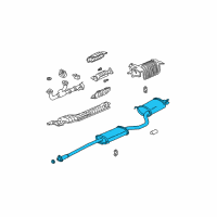 OEM Acura MDX Muffler Set, Exhaust Diagram - 18030-S3V-A04