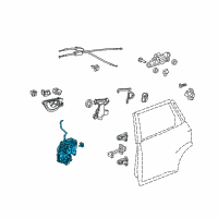 OEM 2011 Honda Fit Latch Assembly, Left Rear Door Power Diagram - 72650-TF0-J01