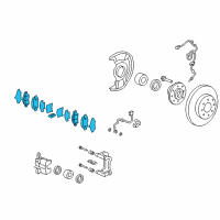 OEM Honda Fit Pad Set, Front Diagram - 45022-SLN-A02