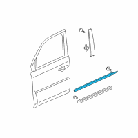 OEM 2012 Honda Pilot Molding Assy., L. FR. Door Diagram - 72450-SZA-A01