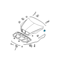 OEM 2006 Kia Sorento Rear Bracket Assembly-Hood, LH Diagram - 811653E000