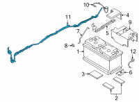 OEM 2022 BMW M4 BATTERY CABLE POSITIVE, BELO Diagram - 61-12-9-107-458