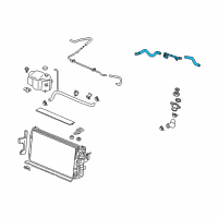 OEM 2004 Pontiac Bonneville Radiator Surge Tank Outlet Pipe Assembly Diagram - 25748906