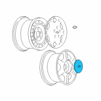 OEM 1999 Oldsmobile Alero Wheel Trim CAP Diagram - 9593826