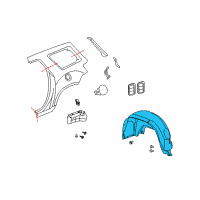 OEM 2009 Saturn Outlook Wheelhouse Liner Diagram - 25858926