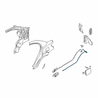 OEM 2010 Kia Rio Cable Assembly-Trunk Lid Release Diagram - 812801G000