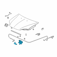 OEM 2000 Honda Insight Lock Assembly, Hood Diagram - 74120-S3Y-A01