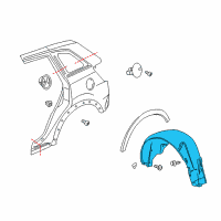 OEM Saturn Vue Liner Asm-Rear Wheelhouse Panel Diagram - 25858108