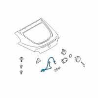 OEM BMW Z4 Bowden Cable, Trunk Lid Diagram - 51-24-7-197-488