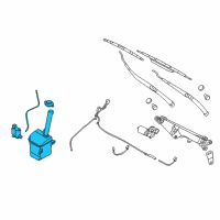 OEM Kia Sedona Washer Reservoir & Pump Assembly Diagram - 986104D500