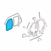 OEM 2002 Chevrolet Trailblazer EXT Weatherstrip, Front Side Door Diagram - 15128082