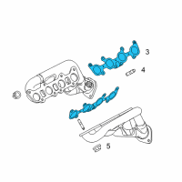 OEM 2011 Ford Mustang Manifold With Converter Gasket Diagram - FR3Z-9448-A