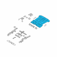 OEM 2010 Hyundai Santa Fe Panel-Rear Floor Diagram - 65521-0W500