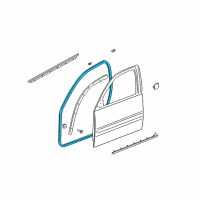 OEM 2001 Oldsmobile Aurora Weatherstrip Asm-Front Side Door Auxiliary *Gray Y Diagram - 25725395