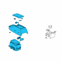 OEM 2000 Toyota Tundra Console Assembly Diagram - 58901-0C010-E1