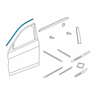 OEM 2011 Honda Accord Molding, R. FR. Door Sash Diagram - 72425-TA0-A01