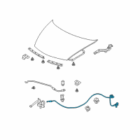 OEM 2006 Honda Civic Wire Assembly, Hood (Pearl Ivory) Diagram - 74130-SNA-A01ZB