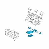 OEM 2000 Lexus GS300 Rear Seat Armrest Assembly, Center Diagram - 72830-3A330-B0