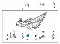 OEM 2022 Hyundai Elantra Front Turn Signal Lamp Holder Assembly Diagram - 92166-A9000