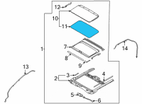 OEM 2022 Hyundai Elantra Weatherstrip-Sunroof Glass Diagram - 81613-F2000