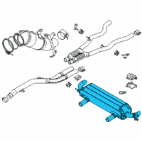 OEM 2022 BMW 840i REAR MUFFLER WITH EXHAUST FL Diagram - 18-30-8-744-799