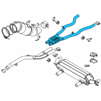 OEM 2020 BMW 840i xDrive CENTER MUFFLER WITH PIPES Diagram - 18-30-9-488-150