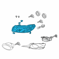 OEM 2009 Honda Civic Headlight Unit, Passenger Side Diagram - 33101-SVA-A51