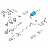 OEM 2017 Nissan Altima Exhaust, Main Muffler Assembly Diagram - 20100-3NT1C