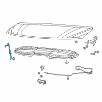 OEM 2020 Chrysler Pacifica Hood Prop Rod Diagram - 68186036AE