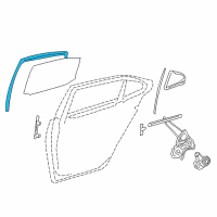 OEM 2008 Lexus LS460 Run, Rear Door Glass Diagram - 68152-50031