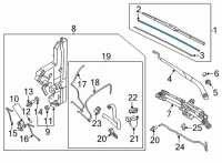 OEM 2022 Hyundai Tucson Wiper Blade Rubber Assembly(Drive) Diagram - 98351-B1000