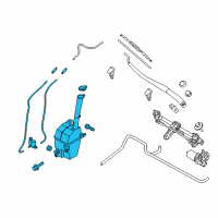 OEM 2019 Hyundai Santa Fe XL Reservoir & Pump Assembly-Washer Diagram - 98610-B8000