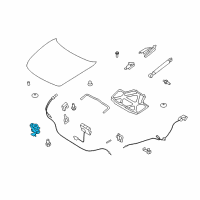 OEM 2010 Infiniti G37 Hood Lock Control Secondary Assembly Diagram - 65670-JL00A