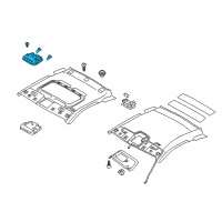 OEM 2010 Hyundai Genesis Coupe Overhead Console Lamp Assembly Diagram - 92800-2M000-X6