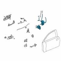 OEM 1998 Honda Accord Lock Assembly, Right Front Door Power Diagram - 72110-S82-A01