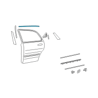 OEM 2010 Hyundai Azera Moulding Assembly-Rear Door Frame, RH Diagram - 83860-3L000