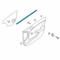 OEM 2012 Hyundai Accent Weatherstrip-Front Door Belt Inside RH Diagram - 82241-0U000-4X