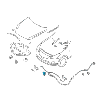 OEM 2017 Infiniti QX50 Hood Lock Control Secondary Assembly Diagram - 65670-1BA0A