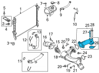 OEM 2021 Ford Mustang Thermostat Outlet Diagram - KR3Z-8592-C