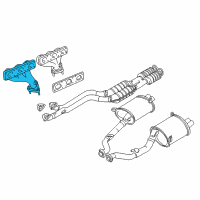 OEM 1998 BMW 328is Exhaust Manifold, Front Diagram - 11-62-1-744-250