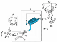 OEM 2022 Kia Sorento Muffler Assy-Center Diagram - 28650P4600