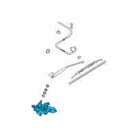 OEM 2006 Hyundai Tiburon Rear Wiper Motor & Linkage Assembly Diagram - 98700-2C050
