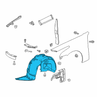 OEM Cadillac Fender Liner Diagram - 23288918