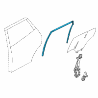 OEM 2020 Nissan Rogue Sport Glass Run Rubber-Rear Door Window, RH Diagram - 82330-6MA0A