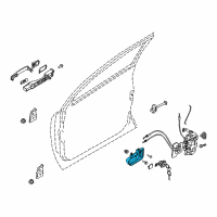 OEM 2007 Nissan Murano Rear Door Inside Handle Assembly Left Diagram - 80671-CC20A