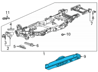 OEM 2022 Chevrolet Suburban Transmission Crossmember Diagram - 23409525