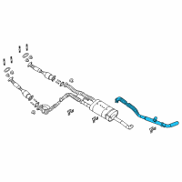 OEM 2018 Nissan Titan Exhaust Tube Assembly, Rear Diagram - 20050-EZ30A