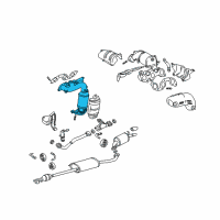 OEM 2006 Lexus RX330 Exhaust Manifold Converter Sub-Assembly, No.2 Diagram - 25052-20190